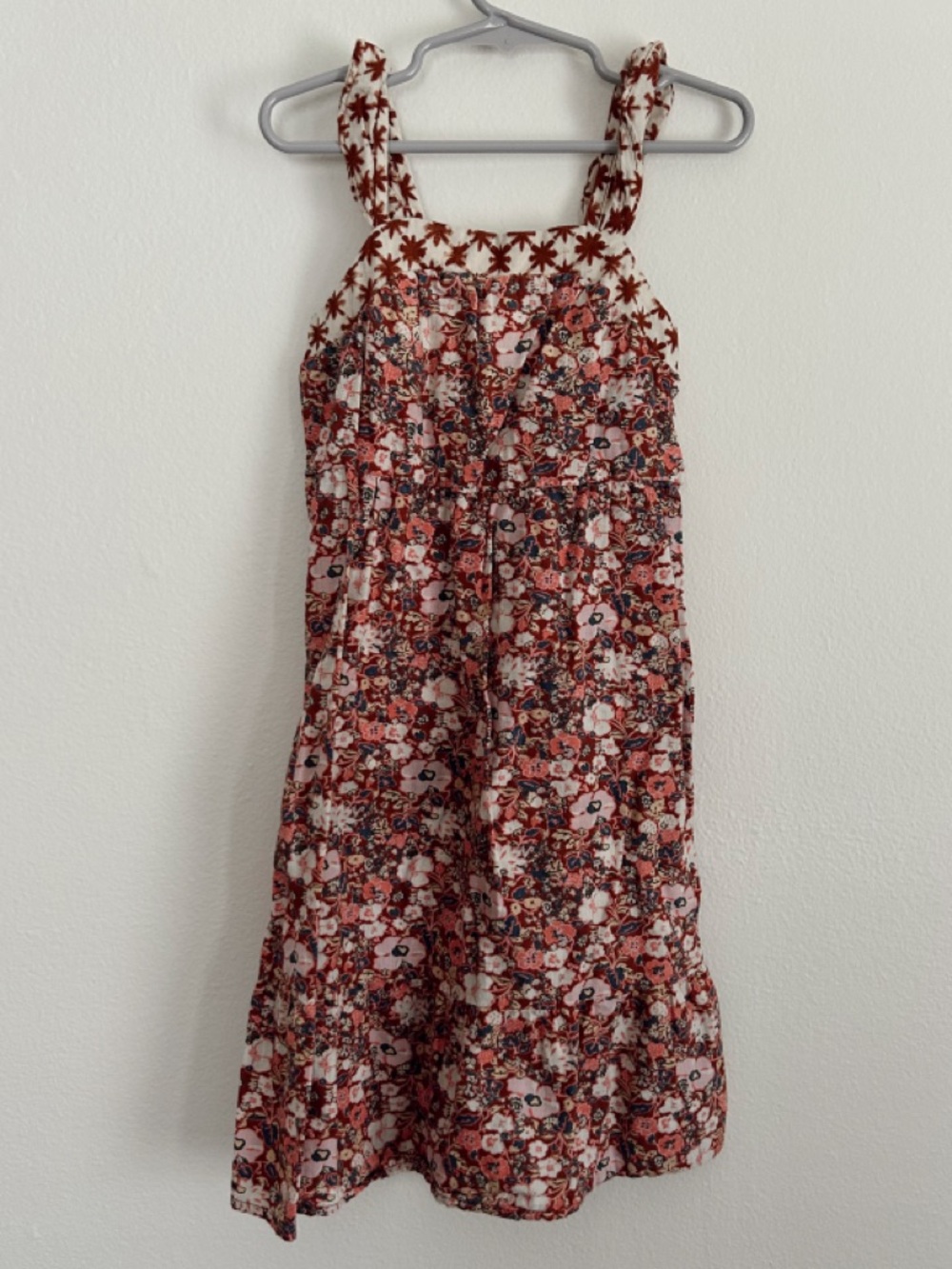 Cat & Jack Rust Pink Floral Sundress with Ivory Accents